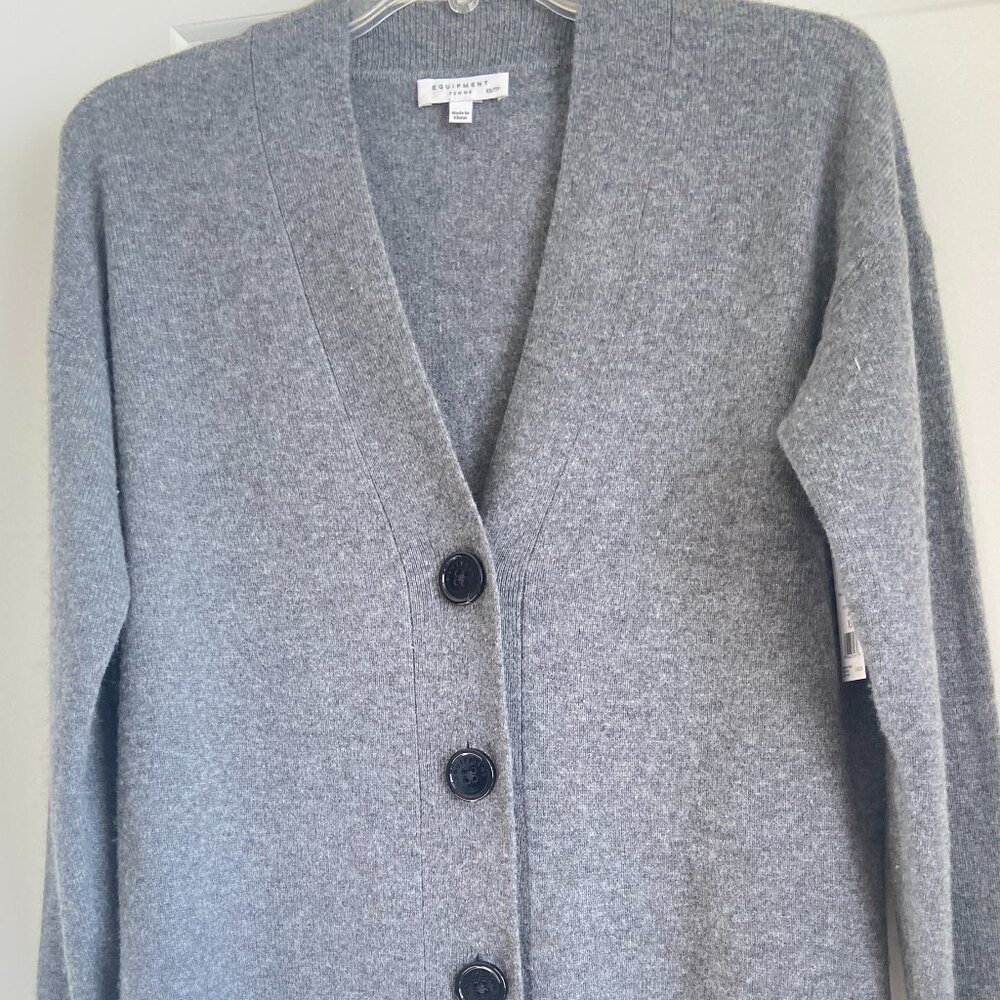 EQUIPMENT CASHMERE BUTTON FRONT ELDER CARDIGAN XS
